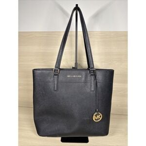 Michael‎ Kors Black Saffiano Leather Top Zip Shoulder Tote Bag